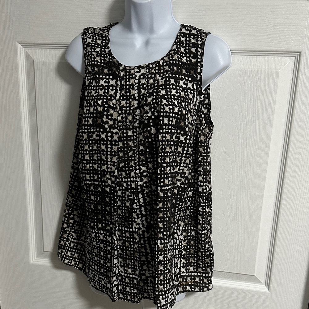MICHAEL Michael Kors Black and White Patterned Blouse